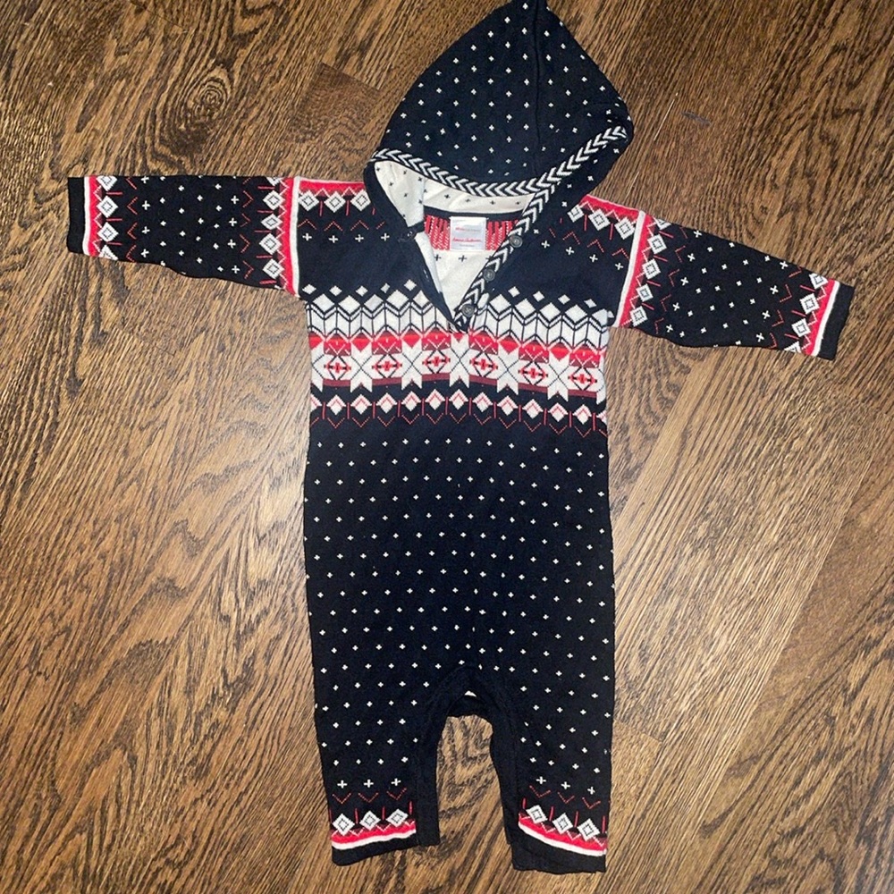Hanna Anderson sweater winter holiday onsie